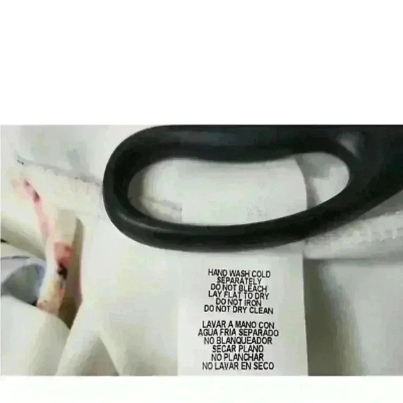 Bebe Ivory Multi Pink Blue Floral Off Shoulder Bell Sleeve Dress - Picture 7 of 7